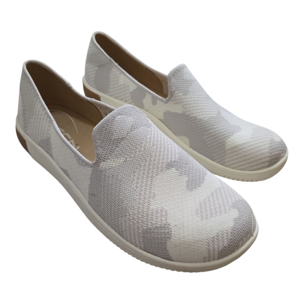 Keen KNX Knit Slip-on Sneakers Silver Birch Camo 9.5 White/Grey Sock Barefoot - Picture 2 of 9